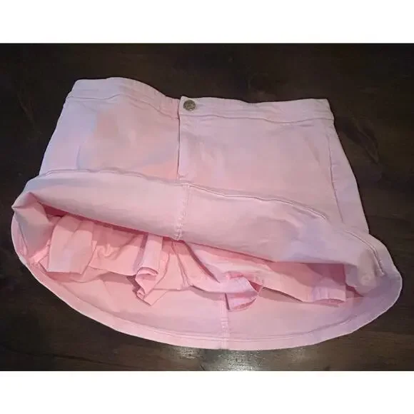 Lilly Pulitzer Colette Denim Skort Skirt Calla Lilly Pink Button Womens Size 12 - Picture 10 of 13